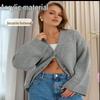 Women's Pink Thick Knit Cardigan - European & American Style