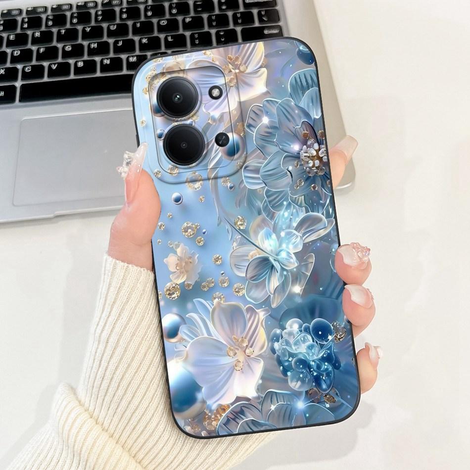 For Xiaomi Poco C85 4G Beautiful Bow Rose Painting Phone Case For Poco C85 C 85 4G Shockproof Soft Silicone Cases