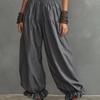 Women's Smocked Waist Harem Pants Loose Balloon Trousers Ruffle Ankle Casual Summer Pants