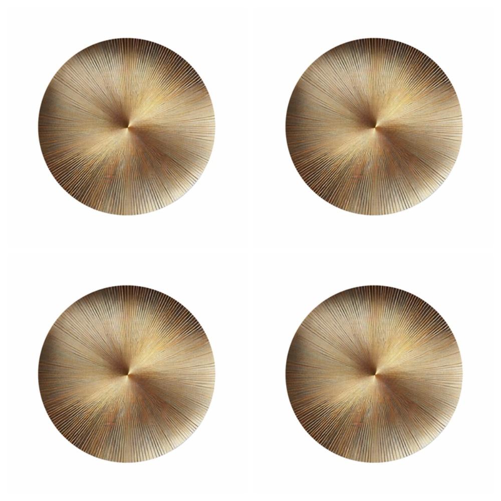 

4PCS Anti-scald Geometric Placemats Heat Insulation Round Dining Mat Stylish Coaster Camping Style 2