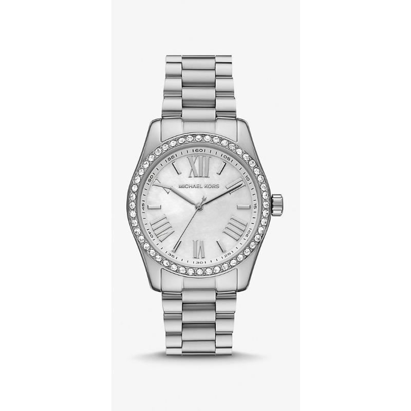 Michael Kors Lexington Pavé Silver-Tone Watch and Bracelet Set MK1087SET серебряный