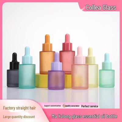 30ml Frosted Glass Macaron-Colored Essential Oil Bottle with Rubber Dropper