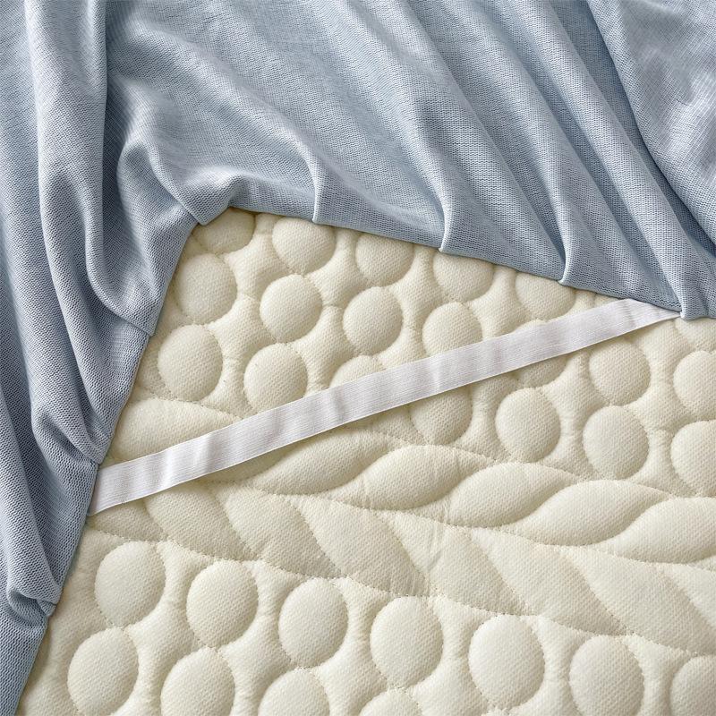 3-teiliges Luxus-Bettwäsche-Set, gesteppter Bettrand mit 2 Kissenbezügen, dicker warmer rutschfester Matratzenschoner, einfarbiges Bettlaken und Bettbezug