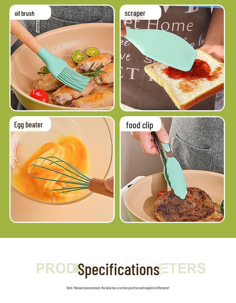 12-Piece Lightweight Silicone Kitchenware Set: Spatula, Whisk & More. Multiple Colors. Safe for Non-Stick Pans.