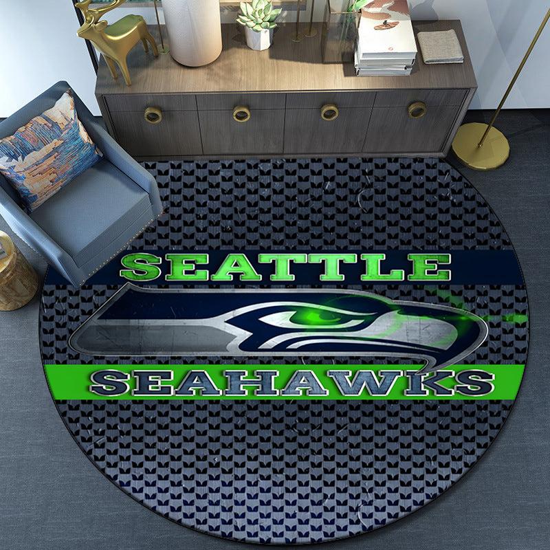 Seahawks Team Spirit Round Rug for Livingroom,Bedroom, Palyroom, Chair Rug, Area rug, Circle Carpet, Large Size Fan Christmas gift