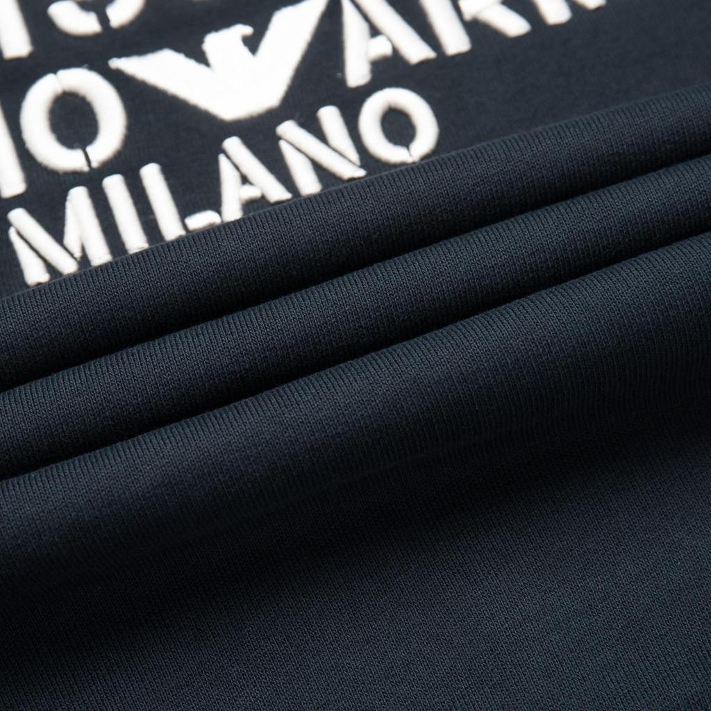 Emporio Armani Round Neck Logo Embroidered Long Sleeve Sweatshirt Men sweatshirt Navy-Blue 6R1ME3-1JWPZ-0920