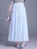 Elegant High-Waisted Draped Mesh Pleated Long Skirt - Spring 2026 Fashion
