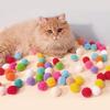 10Pcs Silent Cat Balls Toys Stretch Plush Ball Soft Colorful Interactive Cat Toys Fur Balls for Cat Night Indoor Self-Play