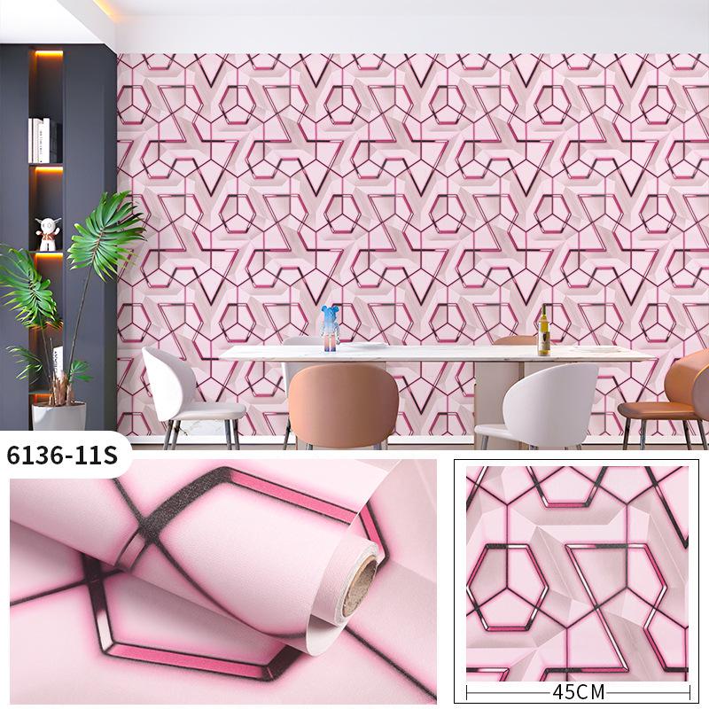High-End Geometric 3D Wallpaper: Self-Adhesive, Waterproof, Moisture-Proof for E-sports or Home Decor