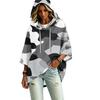 Women's Print Three-Quarter Sleeve Hooded Pullover Top Casual Fashion