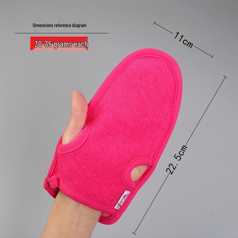 Korean Double-Sided Exfoliating Bath Towel for Women - No-Mud, Strong Stain Removal, and Foaming Finger-Tip Design