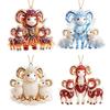 Acrylic Goat Hanging Ornament Set 2D Flat Christmas Tree Ornament Zodiac Goat Souvenir  Bag Charms