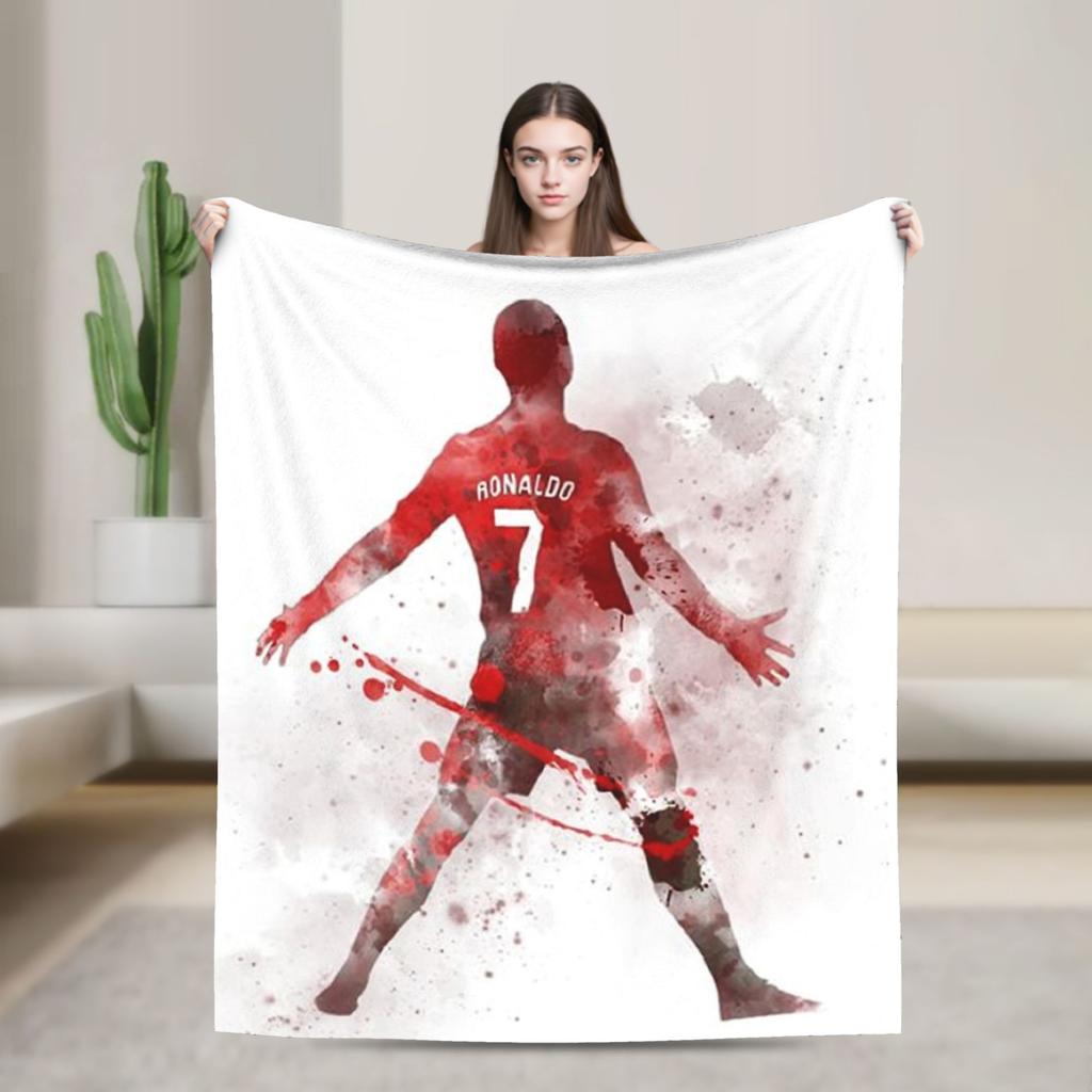 Football Legend  CR7 Plush Blanket  Vintage Throw Blanket for Home 125*100cm Bedspread