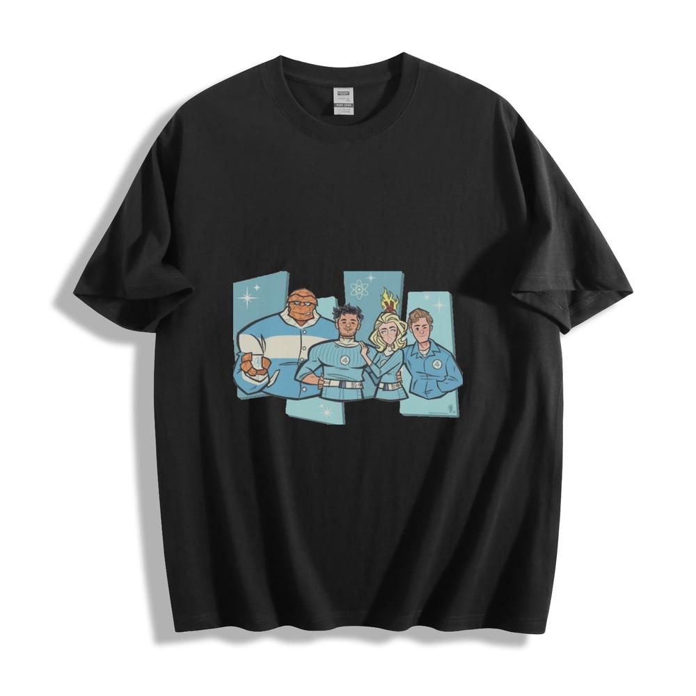 Фантастическая четверка Ретро Командная футболка - Классический дизайн группы супергероев Унисекс футболка XL