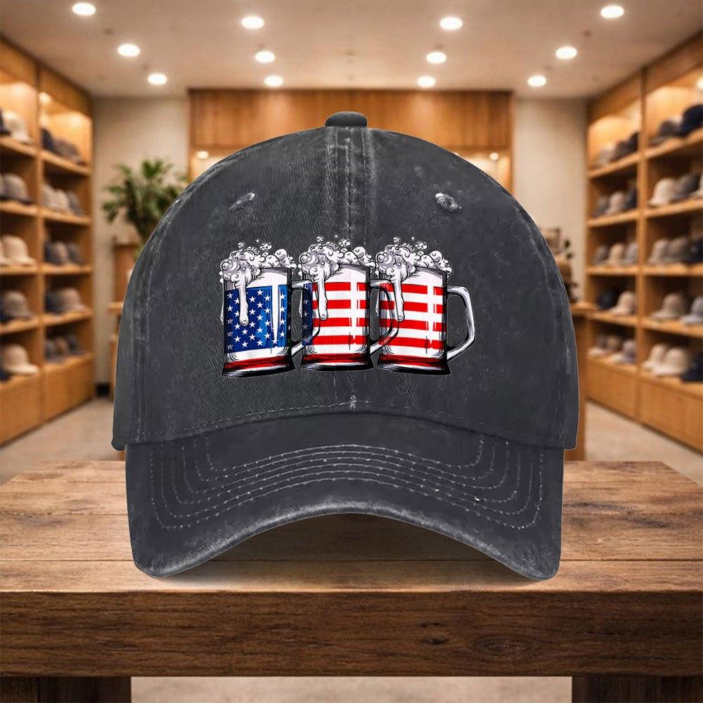 Pc Baseball Cap a Casual Duckbill Hat New Style Beer Mug Cap Adjustable Sports Hat Suitable for Vacations Travel And Stree