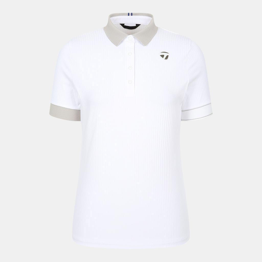 TAYLORMADE APPAREL 26Ss Women'S Color Block Ribbed Collar Short Sleeve T-Shirt T8031T66143-100