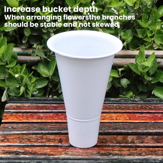Thickened Flower Arranging Bucket with Inner Sleeve Floral Fixing Base for Bouquets Vase Insert Plant Pot Heavy-Duty Plastic Flower Bucket