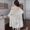 Ice Silk Lace Deep V Backless Pajama Set for Women