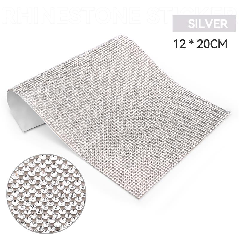 Self Adhesive Rhinestone Sticker Tape DIY Decoration 12x20cm Diamond Sticker For Arts Crafts DIY Car Phone Clothes Decoration