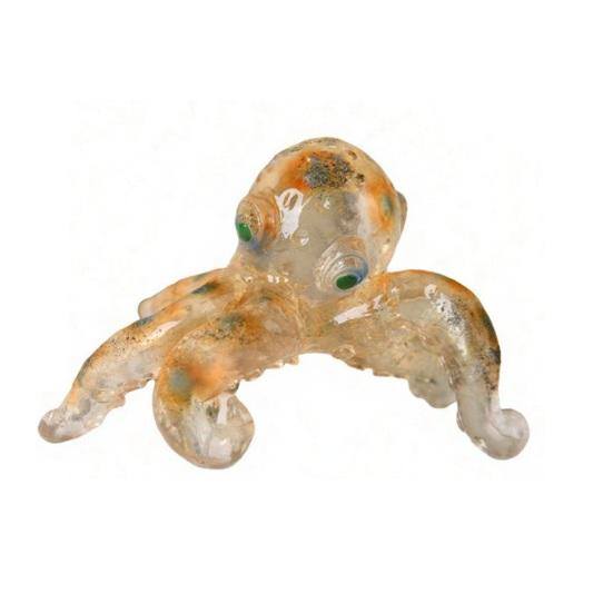 Handcrafted Resin Octopus Figurine Unique Sea Creature Statue with Realistic Details & Quartz Accents Decorative Desktop Sculpture for Home Office