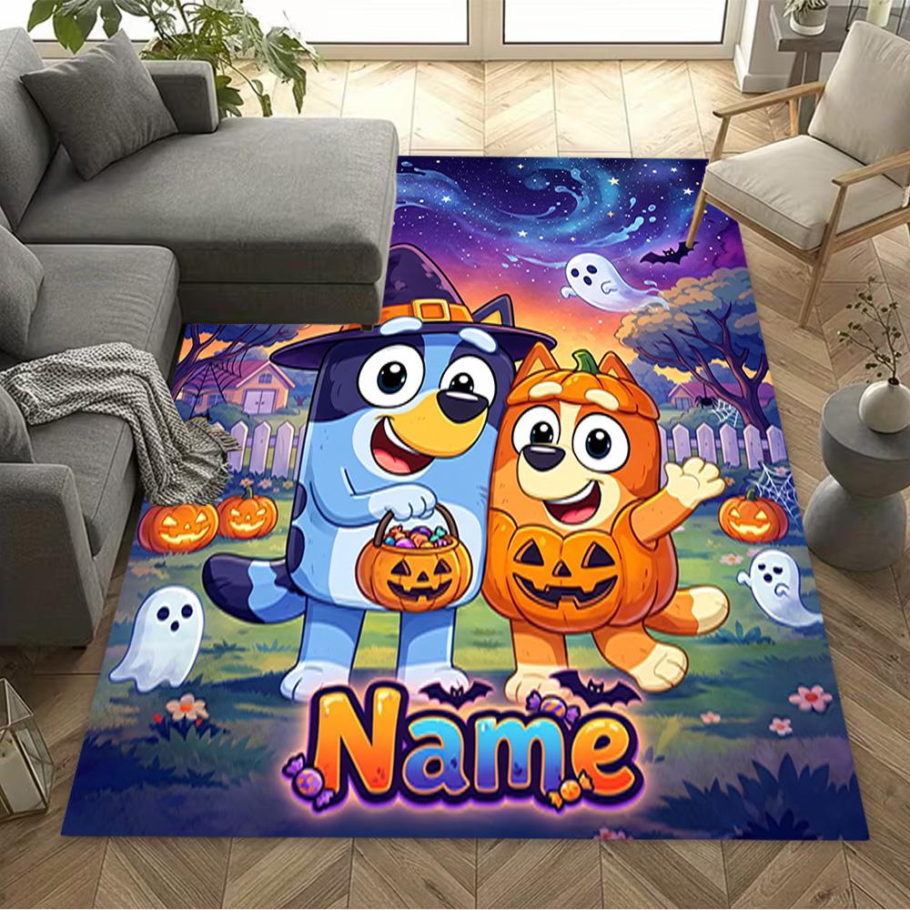 Christmas Pals Celebration Customized Name Floor Rug Office Rug Design for Game Room Balcony Entryway Outdoor Antislip Carpet Decorate Offices