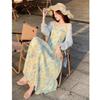 2025 Summer Floral Print Maxi Camisole Dress: Commuter Style with Patchwork Design for Women