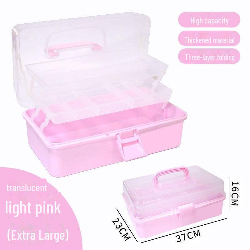 Large Capacity 3-Layer Transparent Art Tool & Pencil Storage Box