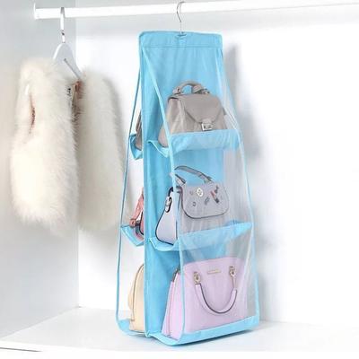 Bolsa de Armazenamento Bolsa Suspensa Arte em Tecido Doméstica Saco de Poeira 6 Compartimentos Bolsa Suspensa Montada na Parede Armazenamento e Organização de Guarda-Roupa Artefato para Dormitório