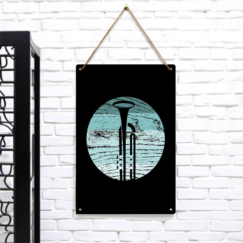 

Vintage Trumpet Metal Wall Art American Country Style Home Decor for Living Room Bar Decoration 7.9x11.8In(20x30cm)