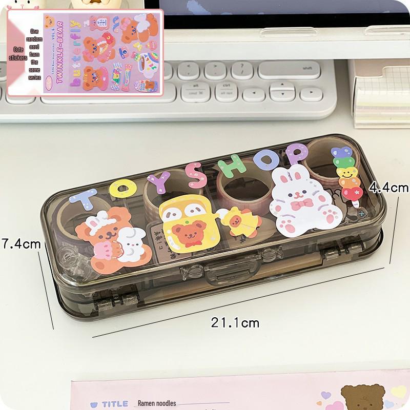 Cartoon Rabbit Pencil Case for Girls - Cute Stationery Storage Box for Elementary School Students