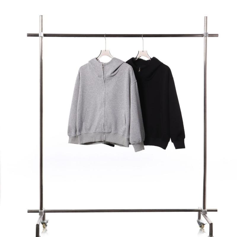 Autumn and winter new turtleneck hooded double zipper cardigan jacket retro loose couple hoodie