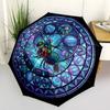 Cybernetic Mantis Glass pattern umbrella, portable and foldable design, 8 ribs, a casual accessory for Halloween, Christmas, and birthday gifts.