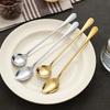 6Pcs Coffee Spoon Ice Cream Tea Stirring Spoon Kitchen Accessories Bar Tools Long Handled Spoons Stainless Steel Tableware Set