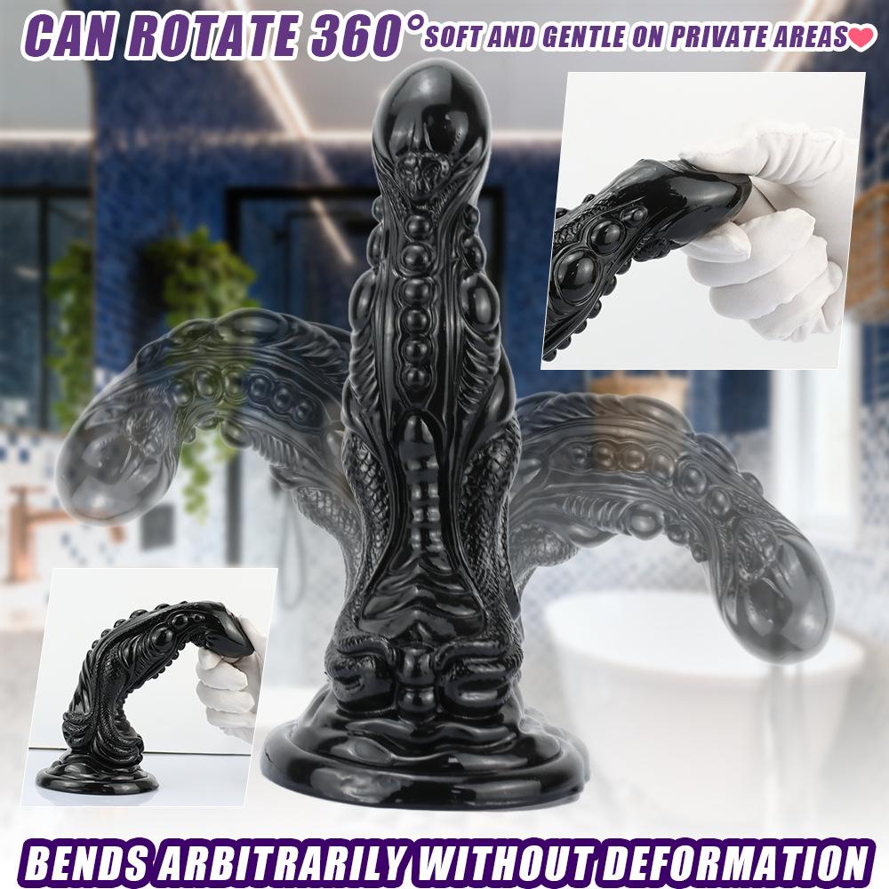 Black Dildo Irregular Anal Plug, Alternative Harem Expander Female Masturbator Adult Erotic SM Toy