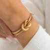 Ingemark Einzigartiges verstellbares verdrehtes klobiges Schlangenkettenarmband für Damen Vintage geknotete Gliederarmreifen Grunge Schmuck Steampunk