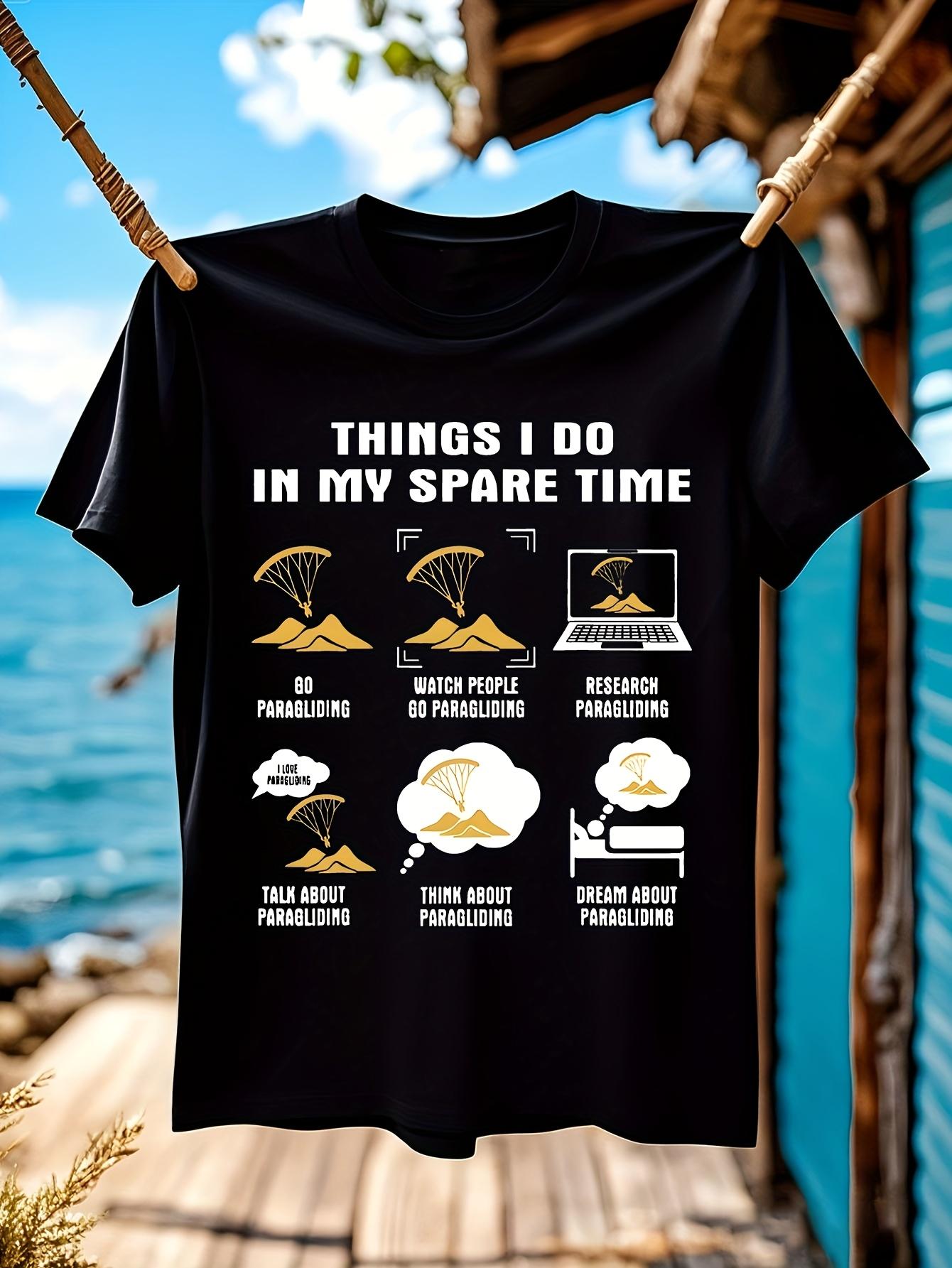 Funny Tshirt Funny Paragliding Tshirt - 6 Hobby Humorous ... S