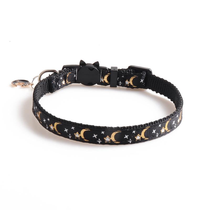 New Pet Collar with Star Moon Pendant Durable Nylon Dog Collar Adjustable for Cats Dogs Accessories for Small Dogs Dog Leash