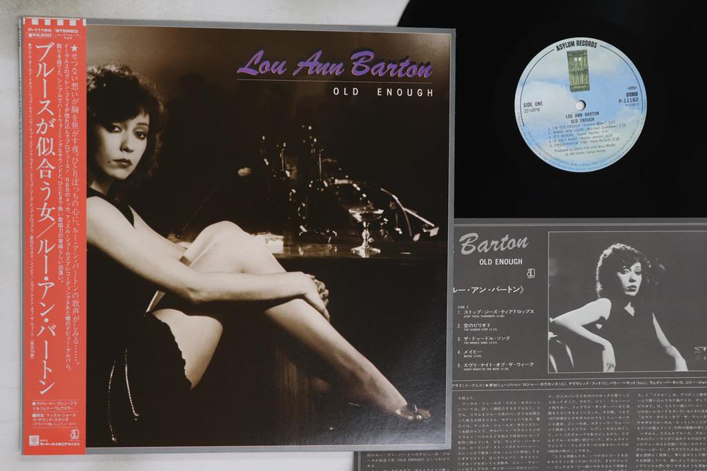 LP Record LOU ANN BARTON - Old Enogh P11182 ASYLUM 1982 Japan Obi Pop Used