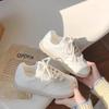 Versatile chic shoes thick baseplate shoes women's spring and summer 2025 new retro German training shoes leather white shoes