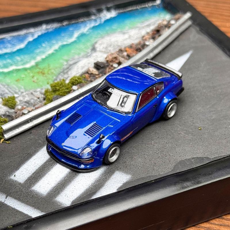 TW Diecast 1/64 Scale Nissan Fairlady Z S30 Blue Sports Car Model Alloy Nissan Fairlady Car Model Static Collection Display