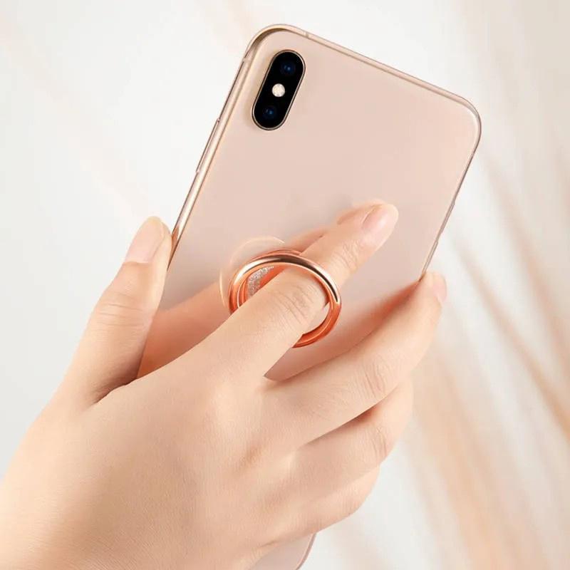 Mode Bling Handy Finger Ring Halter Tragbare Handy Halter Rund Telefon Schnalle Zurück Aufkleber Halterung Telefon Zubehör