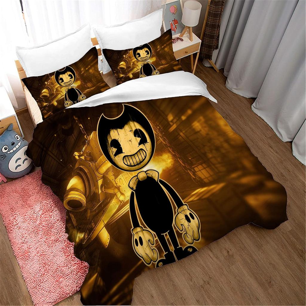 Game B-Bendy N Ink Machine Duvet Cover Bedding Set 3D Printing Bedding Set Comforter Bed Youth Home Decor Kids Boys Gift