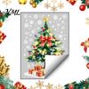 Creative Room Embellishments Christmas Tree Static Window Sticker, Waterproof PVC Decal, Watercolor Clings Snowflake Glass for Holiday Home