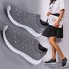 Large Size Spring New Fashion Casual Rhinestone Flying Weaving Women's Sports Style Casual Shoes