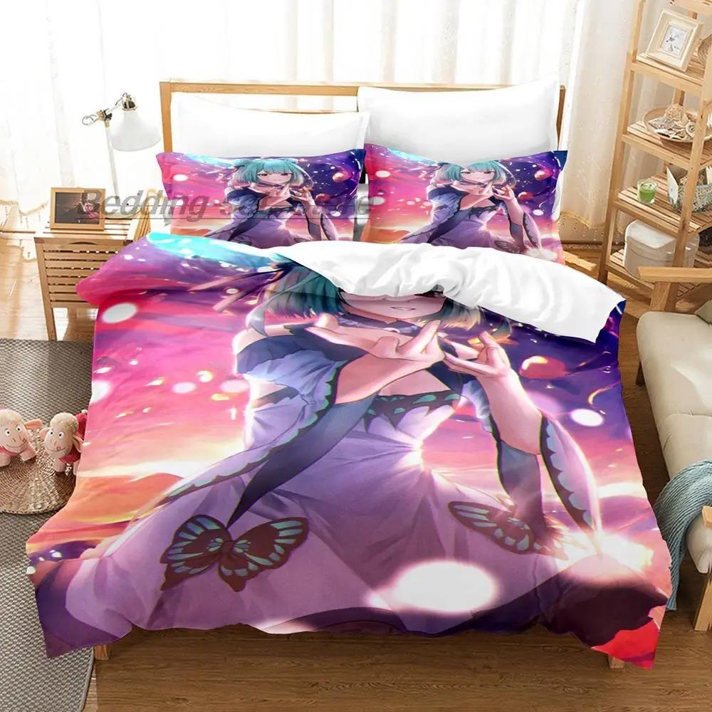 Comfortable Anime Print Bedding Set With Duvet Cover And Pillowcases Single Twin Full Queen King Sizes For All Ages