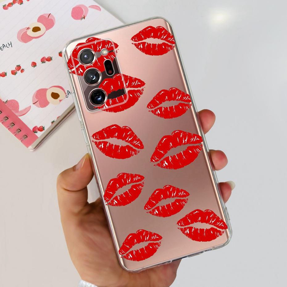 Case For Samsung Galaxy Note 20 Ultra 5G Note20 Cute Flower Cat Painted Soft Silicone TPU Cover For Samsung Note 20 20Ultra
