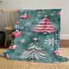 1pc Christmas tree snowflake Outdoor Flannel Blanket Soft Warm All-Season Throw for Sofa Bed Car Camping Office, Cozy Gift Idea1141S