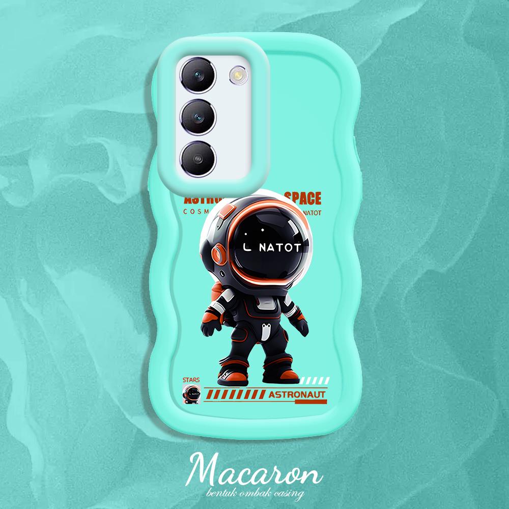 

Окрашенный узор Big Wave Edge Мягкий силиконовый материал Macaron чехол для телефона противоударный защитный резиновый чехол для OnePlus Vivo Motorola Moto Vivo Y200 5G синий