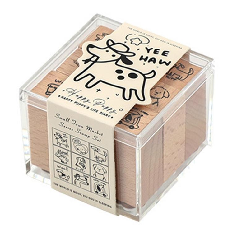 Wood Rubber Stamp Lovely Cats Stamp Animal Stamp Decorative Stamp Cartoon Dogs Stamp
