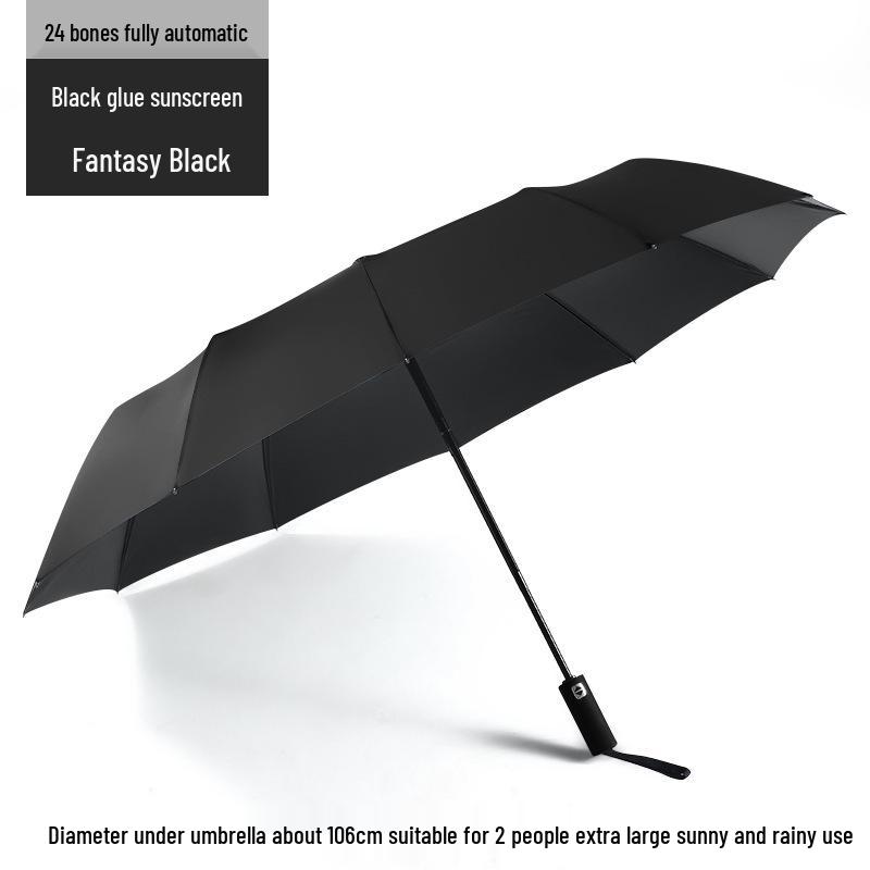 Reinforced Windproof Black Glue Sunscreen Umbrella for Students, Men & Women